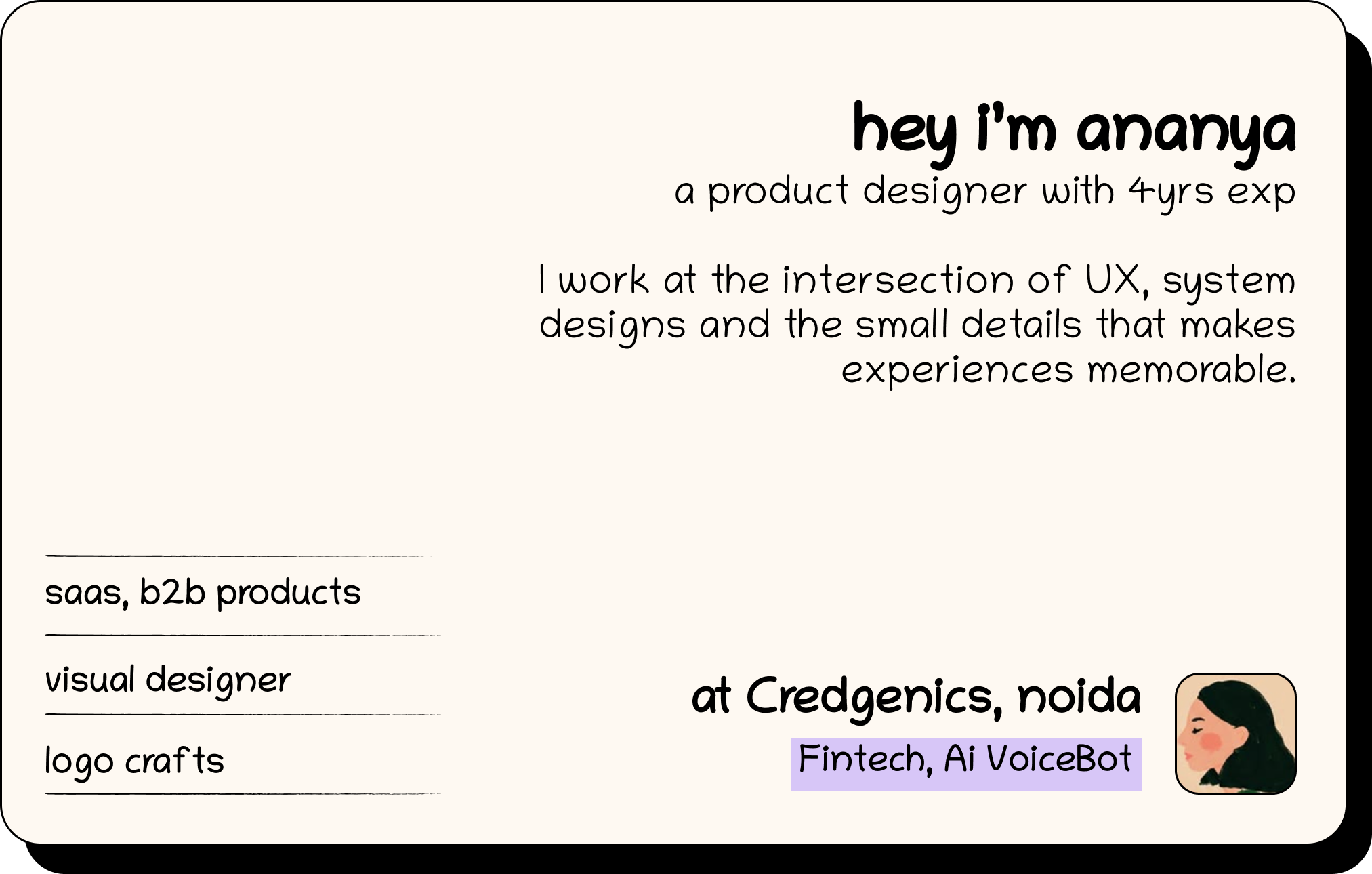 Ananya — Product Designer at Credgenics
